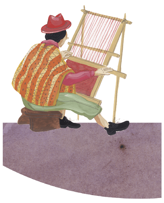 Ilustración tejedora Santiago