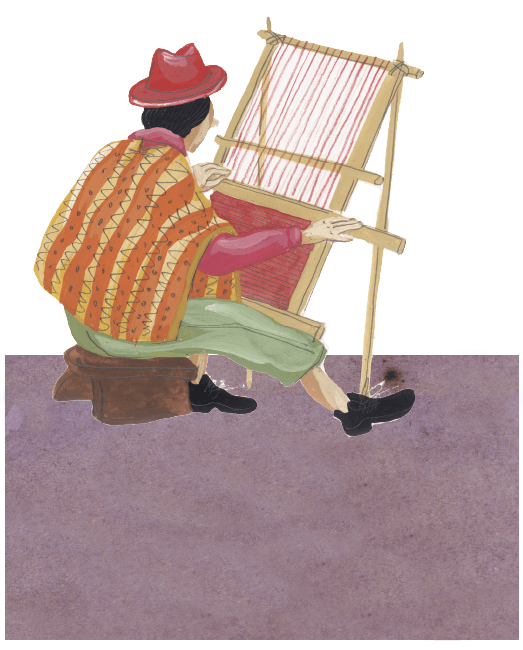 Ilustración tejedora Santiago
